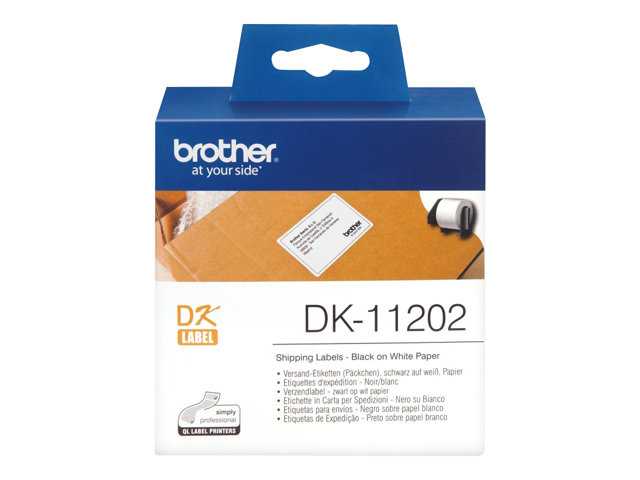 Brother DK-11202 - Black on white - 62 x 100 mm 300 label(s) (1 roll(s) x 300) shipping labels - for Brother QL-1050, 1060, 1110, 500, 550, 560, 570, 580, 600, 650, 700, 710, 720, 820
