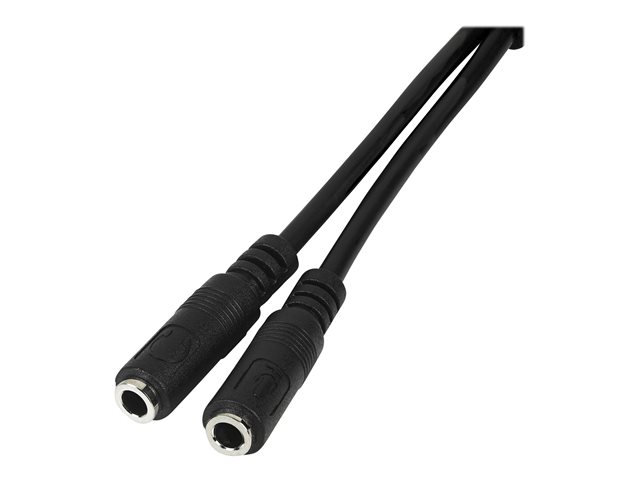 StarTech.com 4 Position to 2x 3 Position 3.5mm Headset Splitter Adapter - Headset splitter - 4-pole mini jack male to mini jack female - 20 cm - black - for P/N: DK30A2DH, DK30CHDDPPD, DK30CHDPPDUE, MST30C2HDPPD, USB3SMDOCK4K, USB3VDOCKD