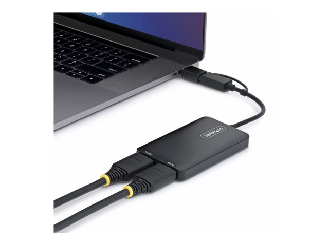 USB A USB C to Dual HDMI Adapter Win Mac