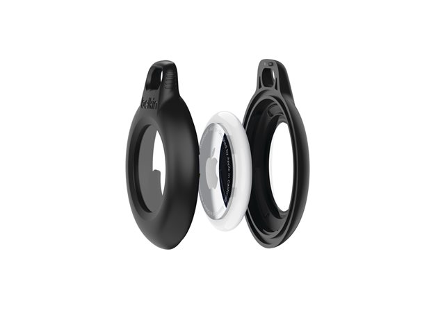 Belkin - Case for airtag - key ring - plastic - black (pack of 4) - for Apple AirTag