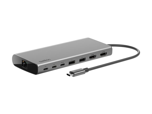 Belkin CONNECT 8-in-1 Dual Display Core Hub - Docking station - USB-C - 2 x HDMI - 1GbE