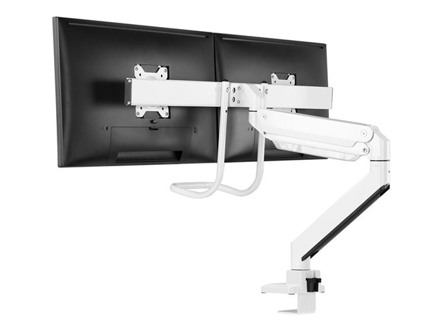 Neomounts NM-D775DX - Mounting kit - full-motion - for 2 LCD displays - aluminium - white - screen size: 10\"-32\" - clamp mountable, grommet, desk-mountable