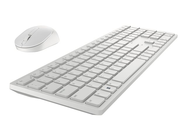 Dell Pro KM5221W - Keyboard and mouse set - wireless - 2.4 GHz - QWERTY - UK - white