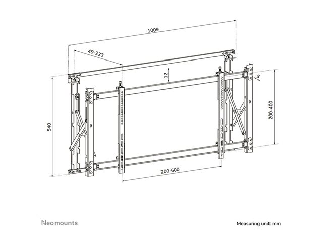 Neomounts LED-VW1750BLACK - Bracket - for LCD display - black - wall-mountable