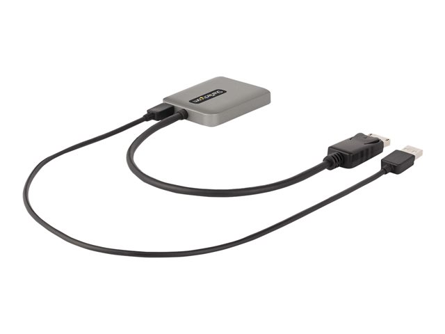 StarTech.com 2-Port DisplayPort MST Hub, Dual 4K 60Hz, DP to 2x DisplayPort Monitor Adapter, DP 1.4 Multi-Monitor Video Adapter w/ 1ft Built-in Cable, USB Powered, Windows Only - Multi Stream Transport Hub (MST14DP122DP) - Hub - 1 x DisplayPort + 1 x micro-USB + 2 x DisplayPort
