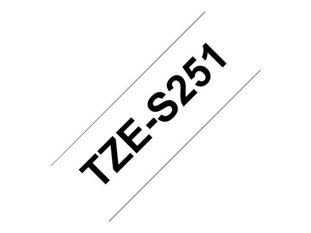 Brother TZe-S251 - Extra strength adhesive - black on white - Roll (2.4 cm x 8 m) 1 cassette(s) laminated tape - for P-Touch PT-3600, D600, D800, P900, P950, P-Touch Cube PT-P910, P-Touch Cube Plus PT-P710