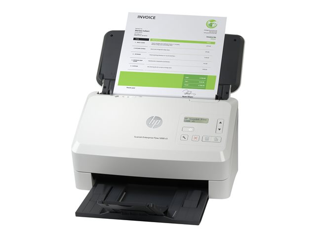 HP ScanJet Enterprise Flow 5000 s5 - Document scanner - CMOS / CIS - Duplex - 216 x 3100 mm - 600 dpi x 600 dpi - up to 65 ppm (mono) / up to 65 ppm (colour) - ADF (80 sheets) - up to 7500 scans per day - USB 3.0