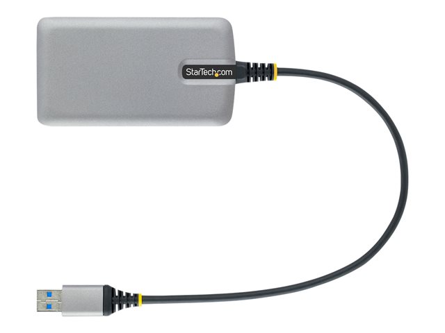 StarTech.com 4-Port USB Hub, USB 3.0 5Gbps, Bus Powered, USB-A to 4x USB-A Hub with Optional Auxiliary Power Input, Portable Desktop/Laptop USB Hub with 1ft (30cm) Attached Cable - USB Expansion Hub (5G4AB-USB-A-HUB) - Hub - 4 x USB 3.2 Gen 1 + 1 x m