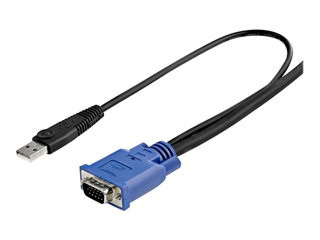 StarTech.com 15 ft 2-in-1 Ultra Thin USB KVM Cable - Video / USB cable - USB, HD-15 (VGA) (M) to HD-15 (VGA) (M) - 4.57 m - black - for P/N: CAB831HDU, RACKCONS1908, SV1631DUSBUK, SV565DUTPU, SV565UTPUL, SV831DUSBUK