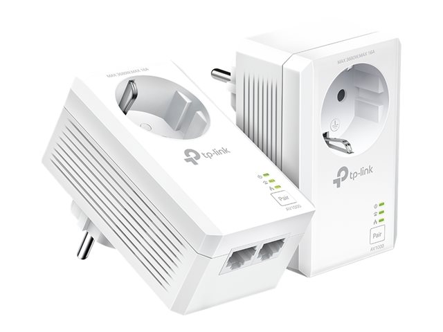 TP-Link TL-PA7027P V1 Starter Kit - Powerline adapter kit 2-port switch - 1GbE, HomePlug AV (HPAV), HomePlug AV (HPAV) 2.0, IEEE 1901 - wall-pluggable