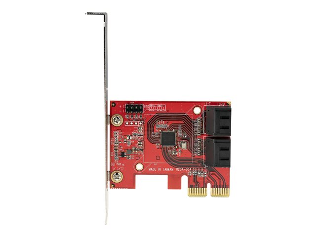 StarTech.com SATA PCIe Card, 4 Port PCIe SATA Expansion card, 6Gbps SATA Card, Low/Full Profile, SATA Stacked Connectors, ASM1164 Non-Raid SATA Controller Card - PCI Express to SATA Converter - Storage controller - SATA 6Gb/s - low profile - PCIe 3.0 x2 - red