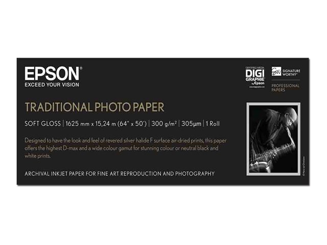 Epson Traditional Photo Paper - Roll (162.6 cm x 15 m) - 300 g/m² - photo paper - for Stylus Pro 11880, SureColor SC-P20000