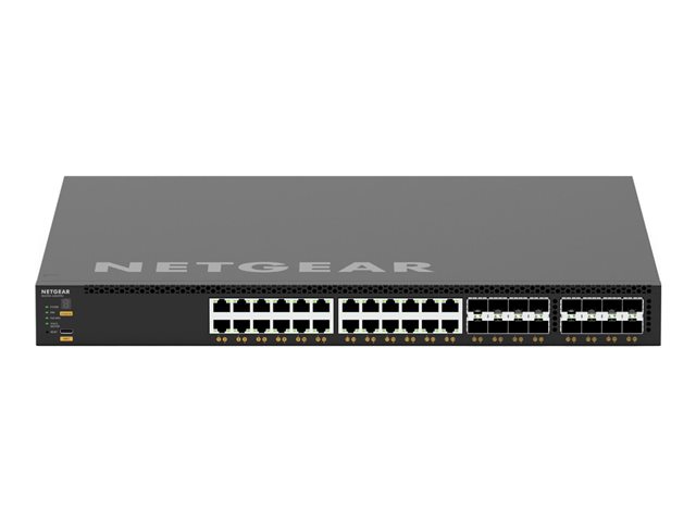 NETGEAR AV Line M4350-24X8F8V - Switch - L3 - Managed - 24 x 100/1000/2.5G/5G/10GBase-T (PoE++) + 8 x 10Gb Ethernet SFP+ + 8 x 25 Gigabit SFP28 - front to back airflow - rack-mountable - PoE++ (290 W)
