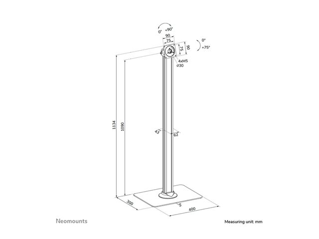 Neomounts FL15-627BL1 Tablet floor stand