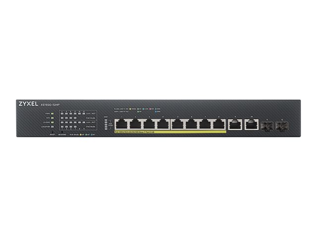 Zyxel XS1930-12HP - Switch - smart - 8 x 100/1000/2.5G/5G/10GBase-T (PoE++) + 2 x 100/1000/2.5G/5G/10GBase-T + 2 x 10 Gigabit SFP+ - rack-mountable - PoE++ (375 W)