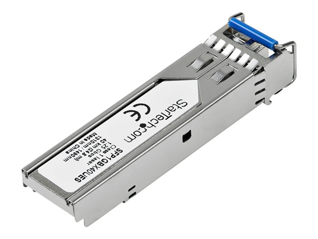 StarTech.com Dell EMC SFP-1G-BX40-U Compatible SFP Module, 1000BASE-BX-U, 1 Gigabit Ethernet Bi-Directional (BiDi) Fiber Single Strand SFP, LC 40km, Mini GBIC Transceiver Module, Upstream - Lifetime Warranty (SFP1GBX40UES) - SFP (mini-GBIC) transceiver module (equivalent to: Dell EMC SFP-1G-BX40-U) - GigE - 1000Base-BX40-U - LC single-mode - up to 40 km - 1310 (TX) / 1490 (RX) nm