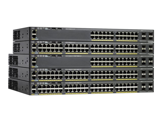 Cisco Catalyst 2960X-48FPD-L - Switch - Managed - 48 x 10/100/1000 (PoE+) + 2 x 10 Gigabit SFP+ - desktop, rack-mountable - PoE+ (740 W) - refurbished