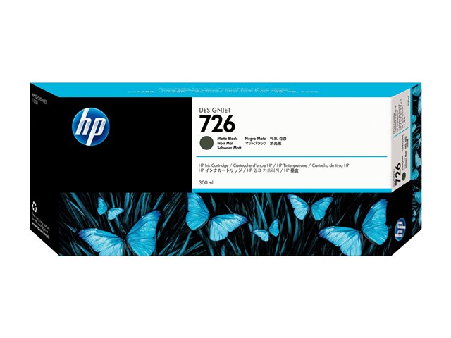 HP 726 - 300 ml - matte black - original - DesignJet - ink cartridge - for DesignJet SD Pro MFP, T1200, T1200ps, T1300, T2300