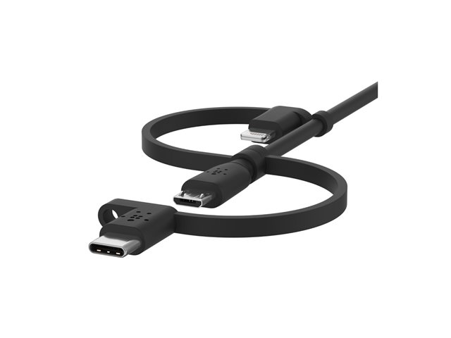 Belkin BoostCharge Universal - USB cable - USB male to Micro-USB Type B, Lightning, 24 pin USB-C male - 1 m