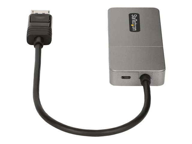 StarTech.com 3-Port MST Hub, DisplayPort to Triple HDMI Monitors, 4K 60Hz, DP 1.4 Multi-Monitor Video Adapter with 1ft (30cm) Built-in Cable, USB Powered, Windows Only - Multi-Stream Transport Hub (MST14DP123HD) - Video/audio switch - 3 x HDMI - desktop