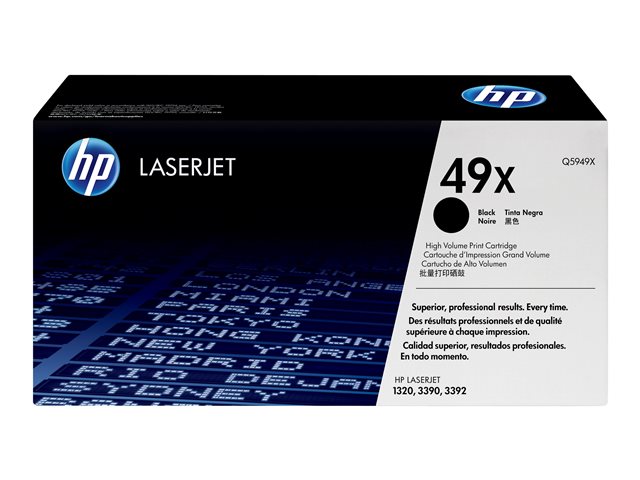 HP 49X - High Yield - black - original - LaserJet - toner cartridge (Q5949X) - for LaserJet 1320, 1320n, 1320nw, 1320t, 1320tn, 3390, 3392