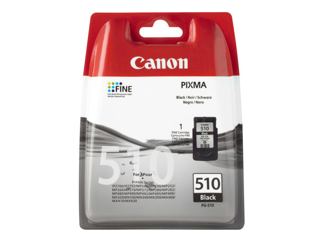 Canon PG-510 - 9 ml - black - original - ink cartridge - for PIXMA MP230, MP237, MP252, MP258, MP270, MP280, MP282, MP499, MX350, MX360, MX410, MX420