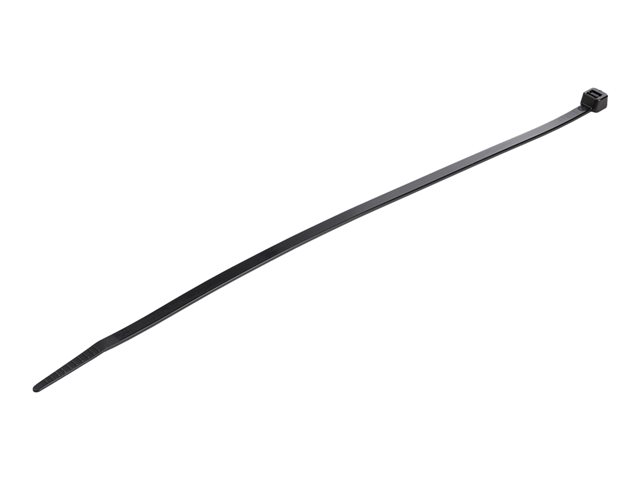 StarTech.com 10\"(25cm) Cable Ties, 1/8\"(4mm) wide, 2-5/8\"(68mm) Bundle Diameter, 50lb(22kg) Tensile Strength, Nylon Self Locking Zip Ties w/ Curved Tip, 94V-2/UL Listed, 100 Pack, Black - Nylon 66 Plastic - TAA (CBMZT10B) - Cable tie - 25.4 cm - black - TAA Compliant (pack of 100)