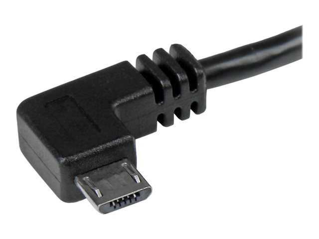 StarTech.com 2m 6 ft Micro-USB Cable with Right-Angled Connectors - M/M - USB A to Micro B Cable - 6ft Right Angle Micro USB Cable (USB2AUB2RA2M) - USB cable - Micro-USB Type B (M) to USB (M) - USB 2.0 - 2 m - right-angled connector - black - for P/N: USB2PCARBK, USB2PCARBKS, USBEXTAA10BK, USBEXTAA6BK, USBLT2PCARW, USBUB2PCARB