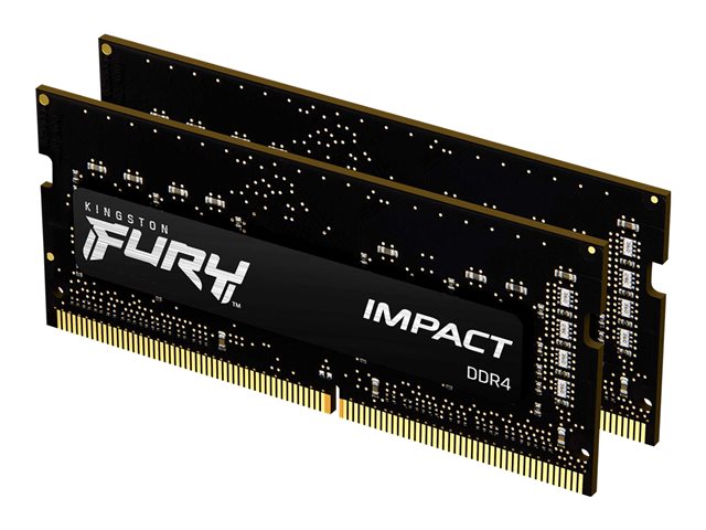 Kingston FURY Impact - DDR4 - kit - 16 GB: 2 x 8 GB - SO-DIMM 260-pin - 2666 MHz / PC4-21300 - CL15 - 1.2 V - unbuffered - non-ECC - black