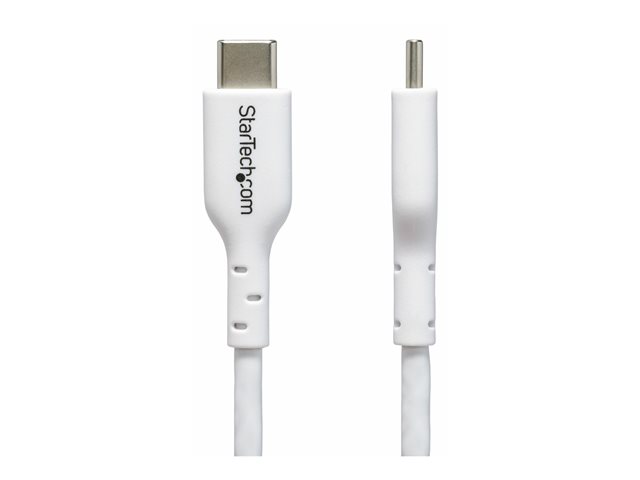 StarTech.com 2m (6.6ft) White USB-C Charging Cable, USB C Cable, USB 2.0 Type-C Laptop Charger Cord, 60W 3A Power Delivery, TPE Jacket, USB-C Data Transfer Cable, M/M - USB cable - 24 pin USB-C (M) to 24 pin USB-C (M) - USB 2.0 - 3 A - 2 m - USB Powe