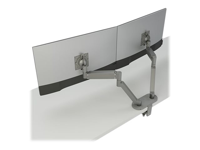 Chief Koncis Dual Monitor Desk Mount - For Displays 10-32\" - Silver - Mounting kit (dual arm, arm desk clamp base) - for 2 LCD displays - silver - screen size: up to 32\" - clamp mountable, grommet, desk-mountable