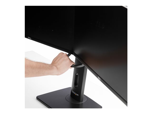 StarTech.com Crossbar Dual Monitor Desk Stand, Double 27inch Screens/VESA - Stand - for 2 monitors - plastic, aluminium, steel - black - screen size: 17\"-27\" - desktop stand