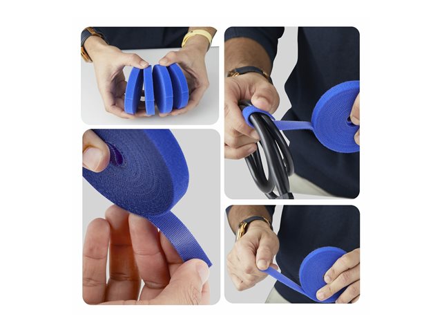 4-pack 4.6m Hook and Loop Roll blue
