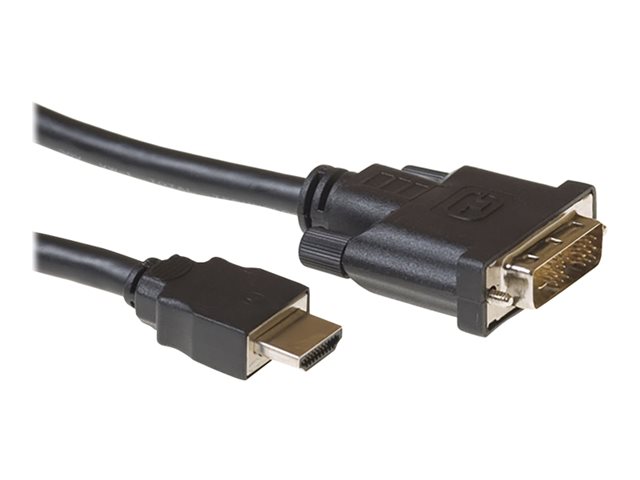 ACT - Adapterkabel - HDMI male naar DVI-D male - 2 m - beschermd - zwart - 1920 x 1080 bij 60 Hz-ondersteuning