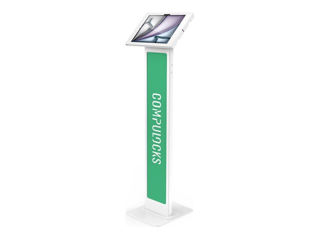 Compulocks iPad Air M2 13\" (2024), Apex Enclosure Brandable Floor Stand - Stand - for tablet - brandable - lockable - metal, polypropylene - white - screen size: 13\" - mounting interface: 100 x 100 mm - floor-standing - for Apple 13-inch iPad Air (M2