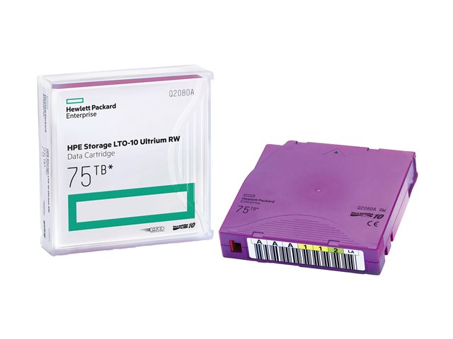 HPE Storage LTO-10 Ultrium RW Custom Labeled Data Cartridge with Case - 20 x LTO Ultrium 10 - 30 TB / 75 TB - custom labeled - purple
