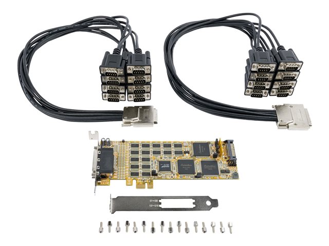 StarTech.com 16 Port PCI Express Serial Card - High-Speed PCIe Serial Card - Expansion module - PCIe 1.1 low profile - RS-232 x 2 - yellow