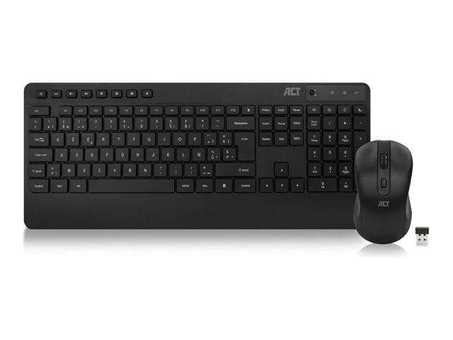 Wireless keyboard and mouse bundle (Azerty) silent click eco-friendly made fromrecycled materials