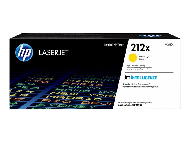 HP 212X - High Yield - yellow - original - LaserJet - toner cartridge (W2122X) - for Color LaserJet Enterprise MFP M578, LaserJet Enterprise Flow MFP M578