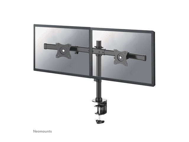 Neomounts FPMA-DCB100D - Mounting kit - full-motion - for 2 LCD displays - black - screen size: 10\"-27\" - clamp mountable, grommet, desk-mountable