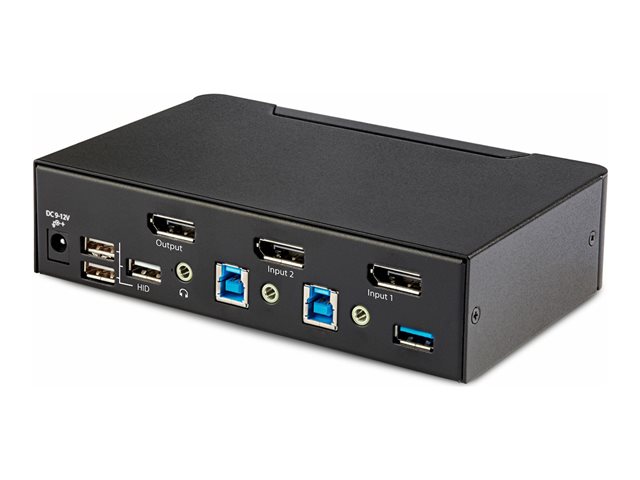 StarTech.com 2-Port DisplayPort KVM Switch, 8K 60Hz / 4K 144Hz, Single Display, DP 1.4, 2x USB 3.0 Ports, 4x USB 2.0 HID Ports, Push-Button & Hotkey Switching, TAA Compliant - OS Independent, Metal Housing (D86A2-2-PORT-8K-KVM) - KVM / audio / USB sw