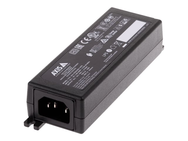 AXIS Midspan - PoE injector - AC 100-240 V - 30 Watt - output connectors: 1 - Europe - black - for AXIS A1610, C1410, D3110, M4308, P1385, P3818, Q1715, Q3536, Q3538, W400, P37 Series