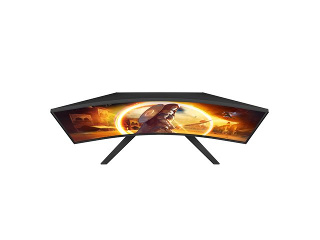 AOC Gaming CQ32G4VE - G4 Series - LED monitor - gaming - curved - 32\" (31.5\" viewable) - 2560 x 1440 QHD @ 180 Hz - Fast VA - 300 cd/m² - 3500:1 - HDR10 - 0.5 ms - 2xHDMI, DisplayPort - black, grey