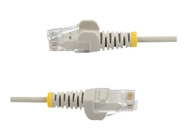 StarTech.com 2m Slim LSZH CAT6 Ethernet Cable, 10 Gigabit Snagless RJ45 100W PoE Patch Cord, CAT 6 10GbE UTP Network Cable w/Strain Relief, Grey, Fluke Tested/ETL, Low Smoke Zero Halogen - Category 6 - 28AWG (N6PAT200CMGRS) - Patch cable - RJ-45 (M) to RJ-45 (M) - 2 m - CAT 6 - snagless - grey