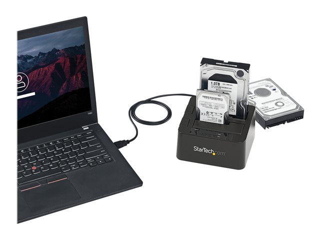 StarTech.com Dual-Bay USB 3.1 to SATA Hard Drive Docking Station, USB 3.1 (10 Gbps) Hard Drive Dock, External 2.53.5 SATA IIIIII, SSDHDD Docking Station, Hot-Swap Hard Drive Bay - Top-Loading - Storage controller - 2.5\", 3.5\" - USB 3.1 (Gen 2) - black