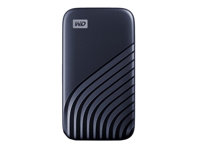 WD My Passport SSD WDBAGF0010BBL - SSD - encrypted - 1 TB - external (portable) - USB 3.2 Gen 2 (USB-C connector) - 256-bit AES - midnight blue