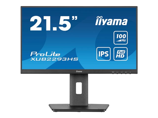iiyama ProLite XUB2293HS-B6 - LED monitor - 21.5\" - 1920 x 1080 Full HD (1080p) @ 100 Hz - IPS - 300 cd/m² - 1000:1 - 1 ms - HDMI, DisplayPort - speakers - matte black