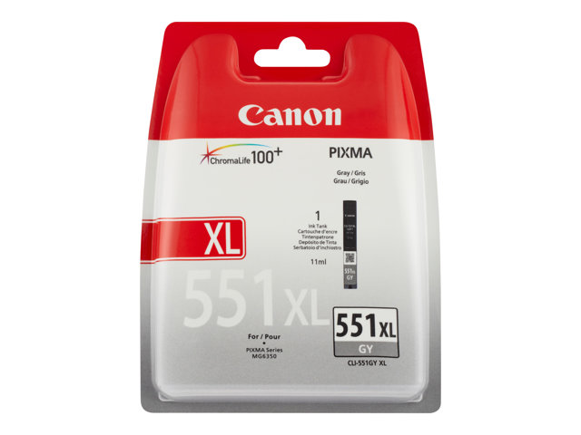 Canon CLI-551GY XL - High Yield - grey - original - ink tank - for PIXMA iP8750, iX6850, MG5655, MG6350, MG6450, MG7150, MG7550