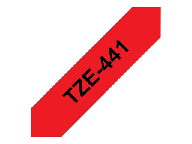 Brother TZe-441 - Standard adhesive - black on red - Roll (1.8 cm x 8 m) 1 cassette(s) laminated tape - for Brother PT-D600, P-Touch PT-1880, D450, D800, E310, E550, E800, P900, P950