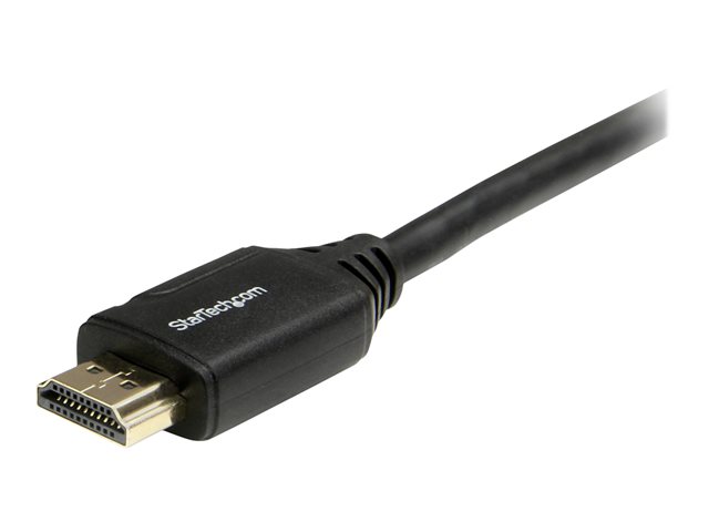 StarTech.com 6ft (2m) Premium Certified HDMI 2.0 Cable with Ethernet, High Speed Ultra HD 4K 60Hz HDMI Cable HDR10, HDMI Cord (Male/Male Connectors), For UHD Monitors, TVs, Displays - Durable HDMI Cable - HDMI cable with Ethernet - HDMI male to HDMI male - 2 m - black - for P/N: EXTEND-HDMI-4K40C6P1, KITBXAVHDPEU, KITBXAVHDPUK, KITBXDOCKPEU, KITBXDOCKPUK